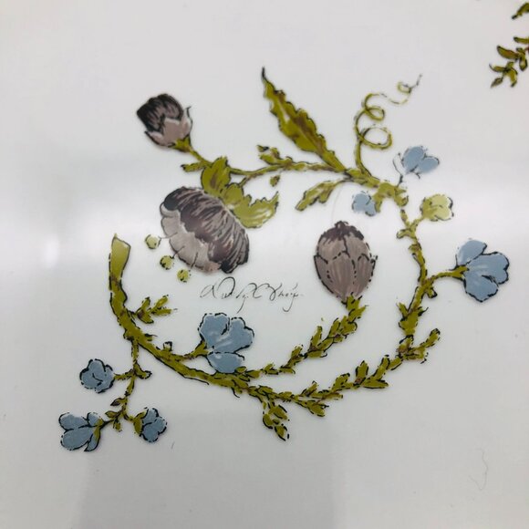 Vtg Dorothy C. Thorpe Wildflower Glass Plate Platter Signed Mid-Century Modern - Picture 5 of 9